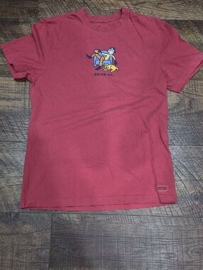 Men's Life Is Good Vintage Red Graphic 'Game On' Tee Size Small